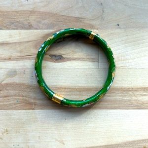 Vintage clasped green painted with flowers